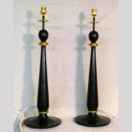 Black painted and water gilt lamp bases by Julian Stanley - woodcarving, furniture and paintings