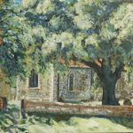 Orford church, Suffolk. Oil on board. size 31cm x 41cm